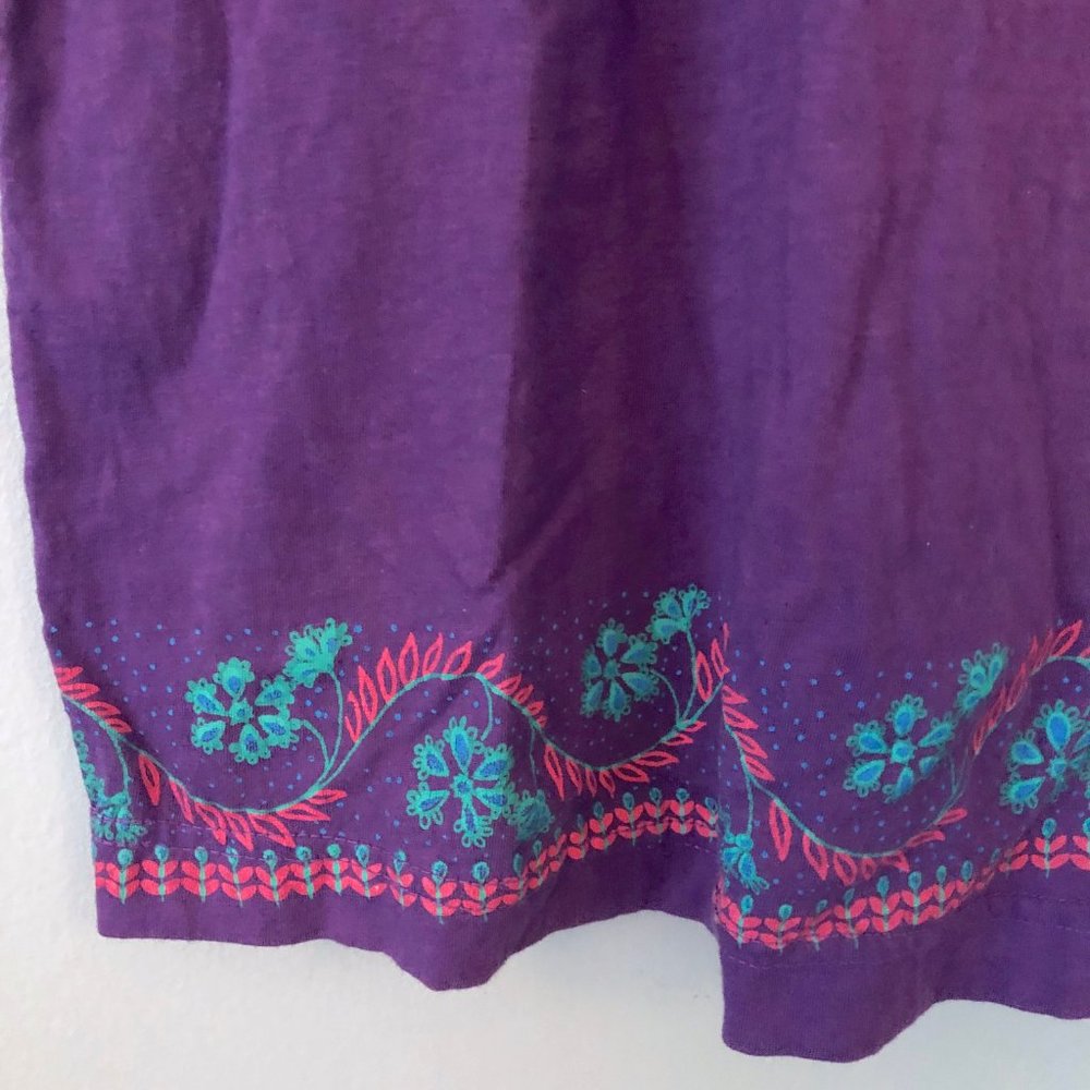 Vintage 1990's 1980's Purple Top with Bedazzled Short Sleeve Shirt Gems Jewels - Picture 3 of 7